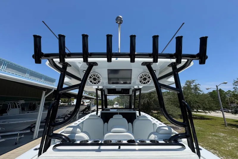 Slide: The Image of 2026 Invincible 46 Catamaran with sleek design, spacious seating, and advanced features. - 41