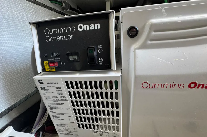 Slide: The Image of Cummins Onan generator in 2016 Sabre Craft Salon Express boat engine room. - 36