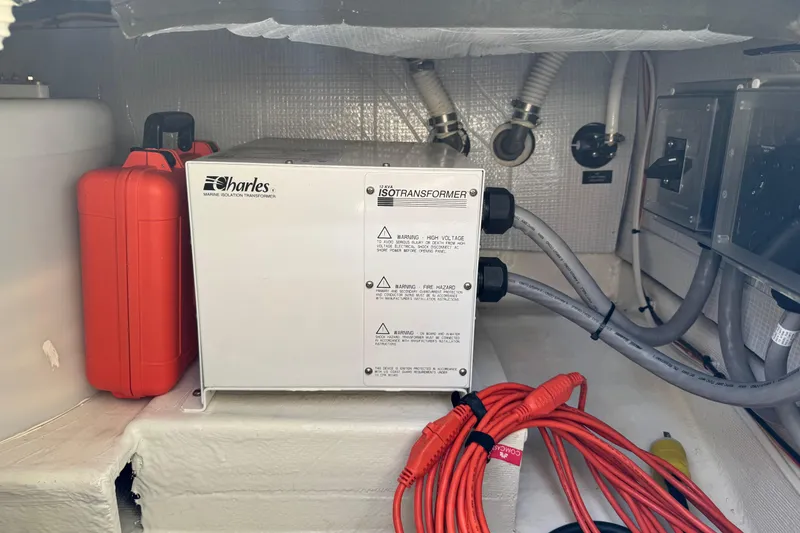 Slide: The Image of Marine isolation transformer in 2016 Sabre Craft Salon Express engine room. - 37