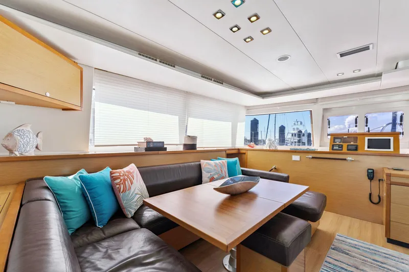 Slide: The Image of Luxurious interior of 2012 Lagoon 560 yacht with modern seating and decor. - 66