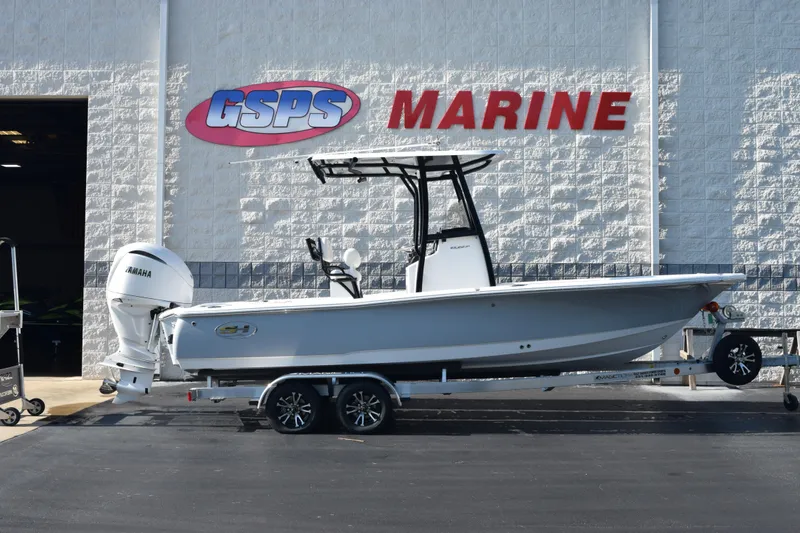 The Image of 2026 Sea Hunt BX 22 BR boat on trailer at GSPS Marine dealership. - 1