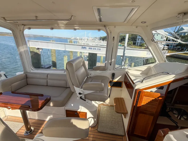 Slide: The Image of Luxurious interior of 2015 MJM 36z Downeast yacht with waterfront view. - 17