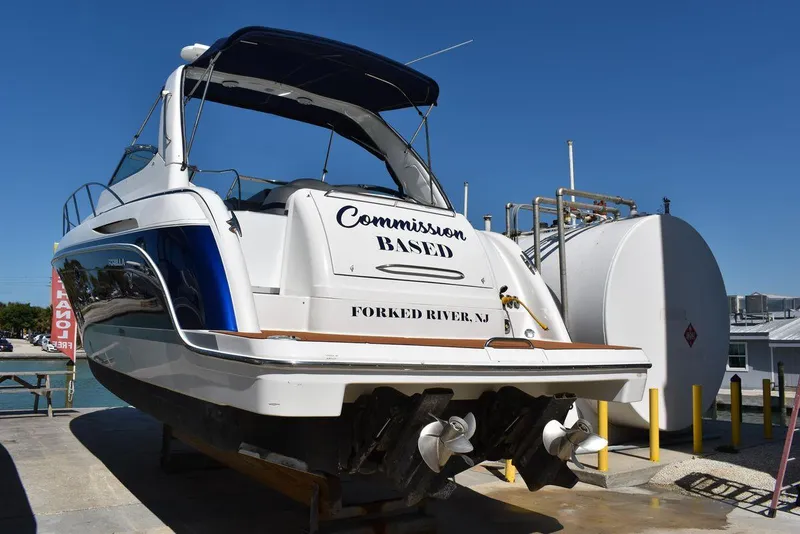 Slide: The Image of 2005 Formula 37 PC yacht on dry dock in Forked River, NJ. - 2