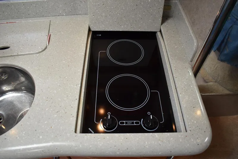 Slide: The Image of Built-in stovetop in 2005 Formula 37 PC yacht kitchen. - 39