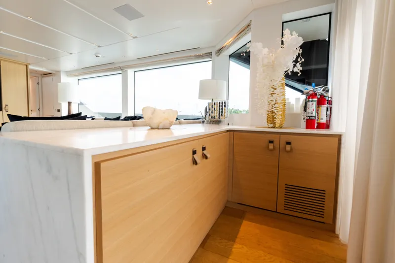 Slide: The Image of Luxurious interior of 2021 Sanlorenzo SL96 yacht with elegant decor and modern furnishings. - 7