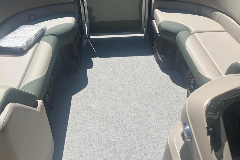 Slide: The Image of Interior of 2026 Avalon 21 LSZ Cruise pontoon boat with plush seating. - 3