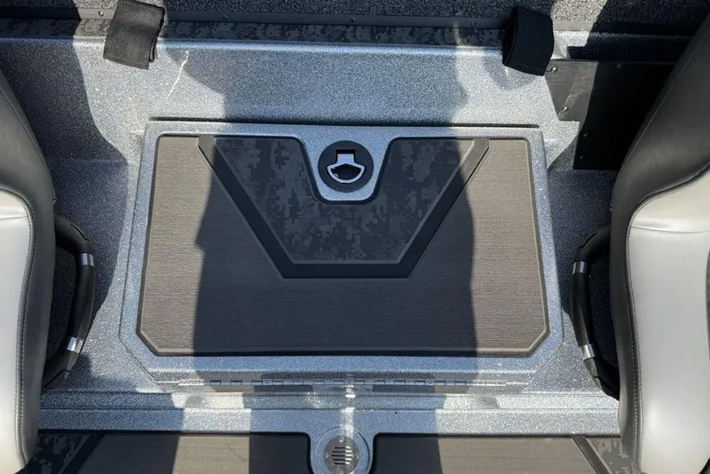 Slide: The Image of 2026 Nitro Z20 XL Pro boat interior with storage compartment and seating. - 22