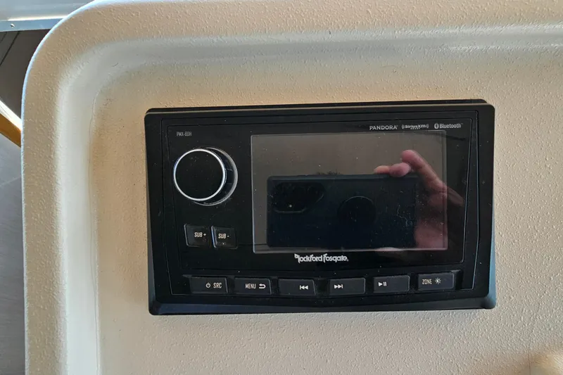 Slide: The Image of Rockford Fosgate audio system in 1995 Cruisers Yachts 3775 Esprit, featuring Bluetooth and Pandora. - 16