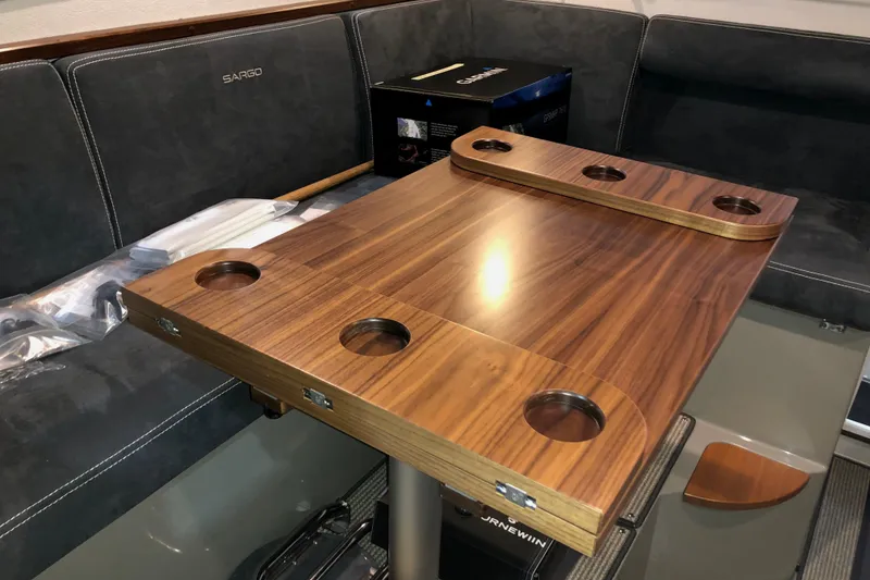 Slide: The Image of Sargo 36 Explorer boat in icy fjord with glacier and mountains, 2019 model. - 21