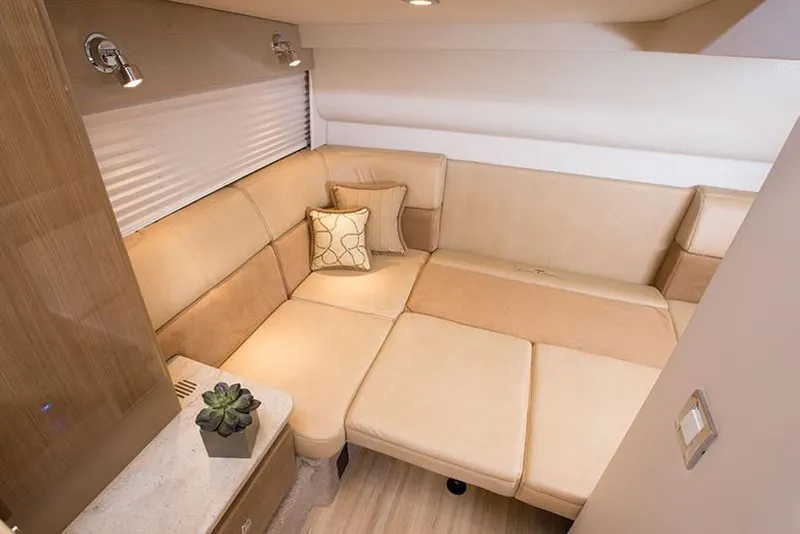 Slide: The Image of 2014 Formula 37 Cruiser interior with beige seating and modern decor. - 59