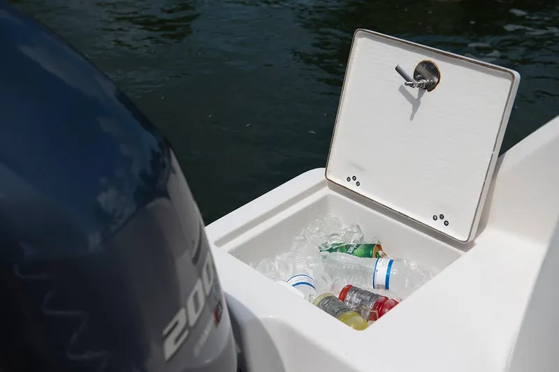 Slide: The Image of Open cooler with drinks on Sailfish 272 CC SE boat, 2026 model. - 6