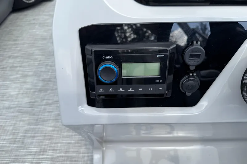 Slide: The Image of Control panel of 2026 Viaggio Lago V 20 U with Clarion audio system. - 14