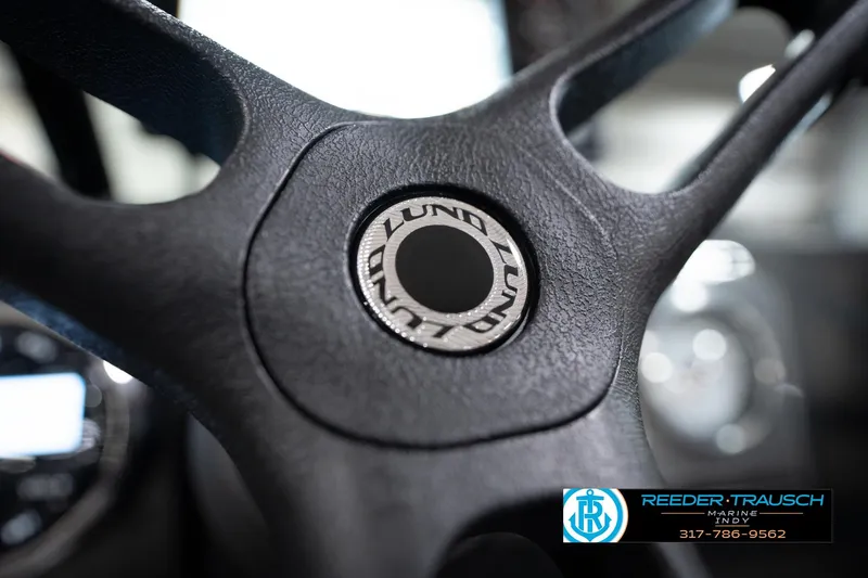 Slide: The Image of Close-up of 2026 Lund 1775 Impact XS steering wheel with logo. - 37