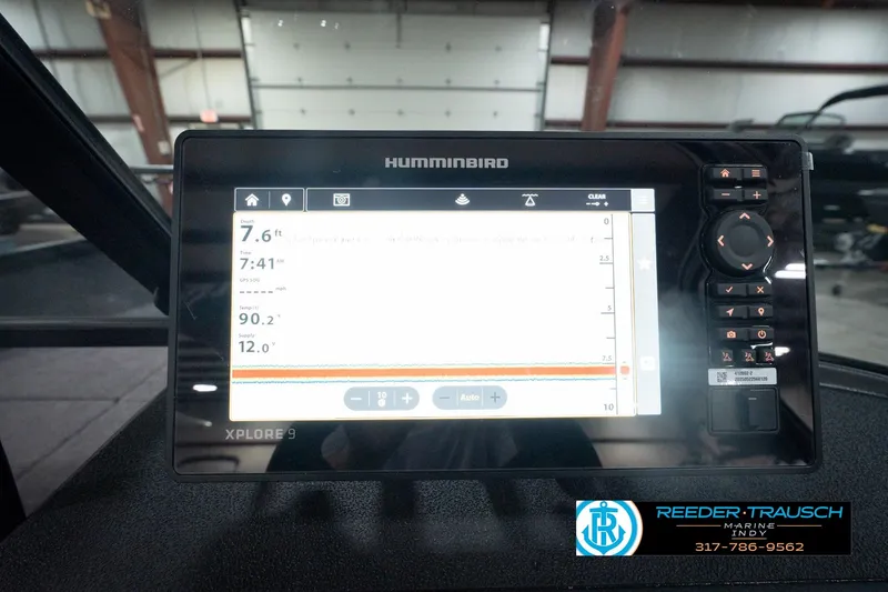 Slide: The Image of Humminbird Xplore 9 fishfinder display on 2026 Lund 1775 Impact XS boat. - 39
