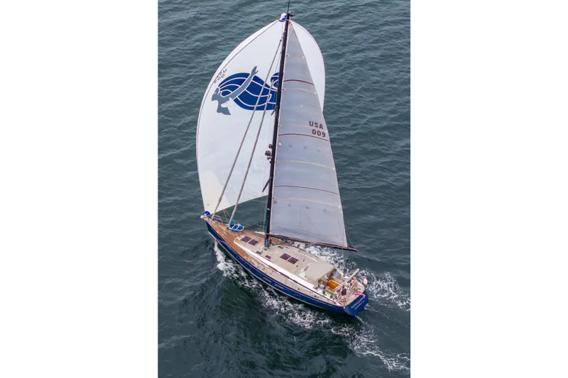 Slide: The Image of Sailing yacht Nautor Swan 54, 2018 model, gliding on open water. - 5