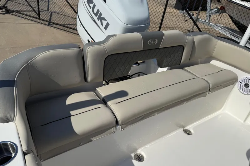 Slide: The Image of 2026 Key West 203 FS boat with Suzuki engine, featuring comfortable seating and modern design. - 29