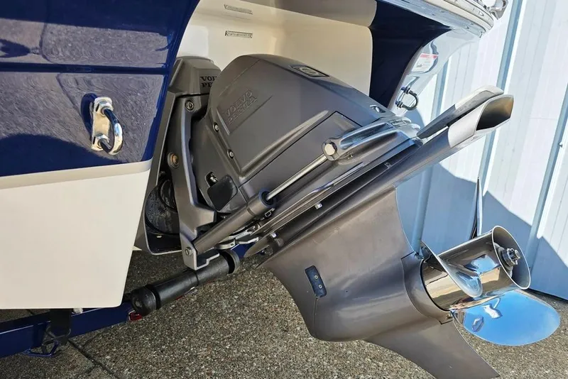 Slide: The Image of Close-up of 2007 Four Winns 210 Horizon SS BR boat engine and propeller. - 10