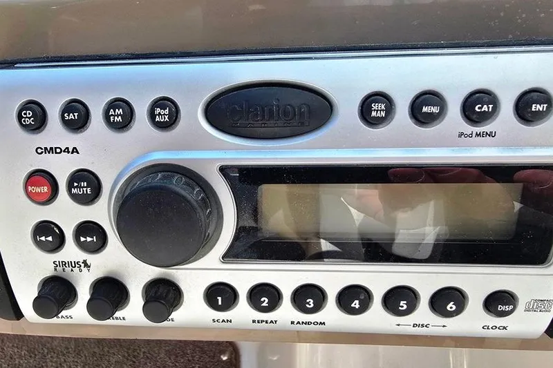 Slide: The Image of Clarion CMD4A marine stereo system in 2007 Four Winns 210 Horizon SS BR boat. - 14