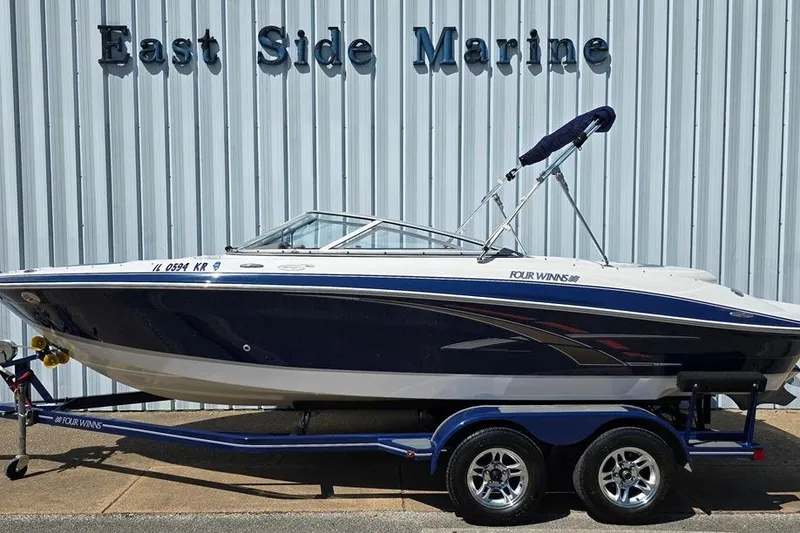 Slide: The Image of 2007 Four Winns 210 Horizon SS BR boat on trailer at East Side Marine. - 19