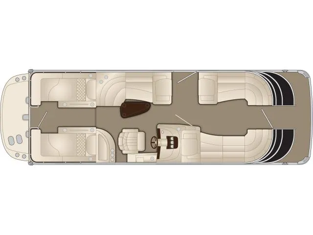 Slide: The Image of Manufacturer Provided Image: Top view layout of 2014 Bennington 2575 QCW I/O pontoon boat. - 47
