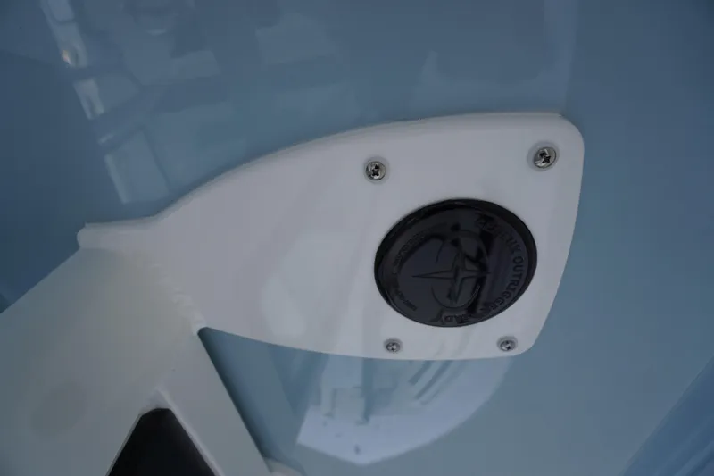 Slide: The Image of Close-up of 2026 Tidewater 220 LXF boat detail with mounting hardware. - 69