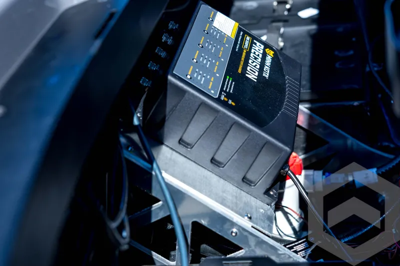 Slide: The Image of 2026 Skeeter FXR21 Apex boat with Minn Kota Precision charger installed. - 90