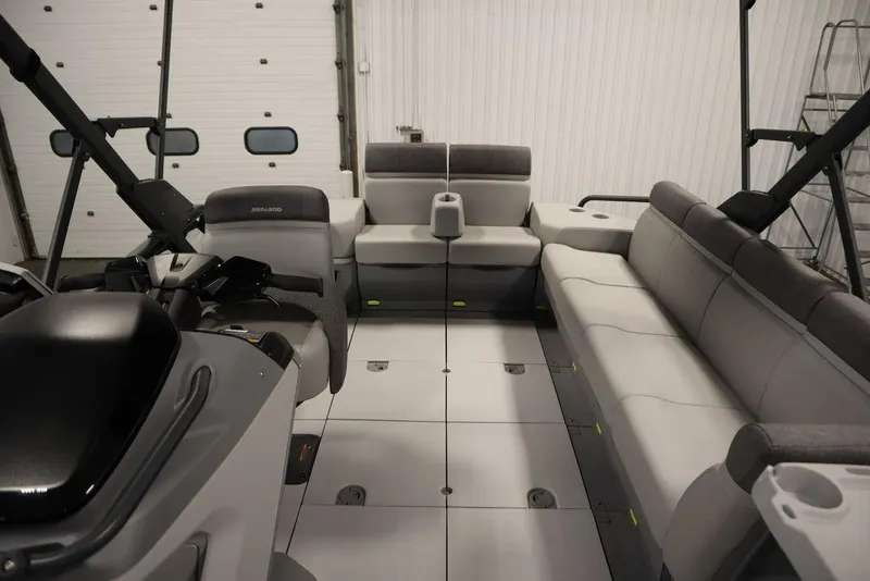 Slide: The Image of 2024 Sea-Doo Switch® 21 Sport/Cruise interior with spacious seating and modern design. - 33