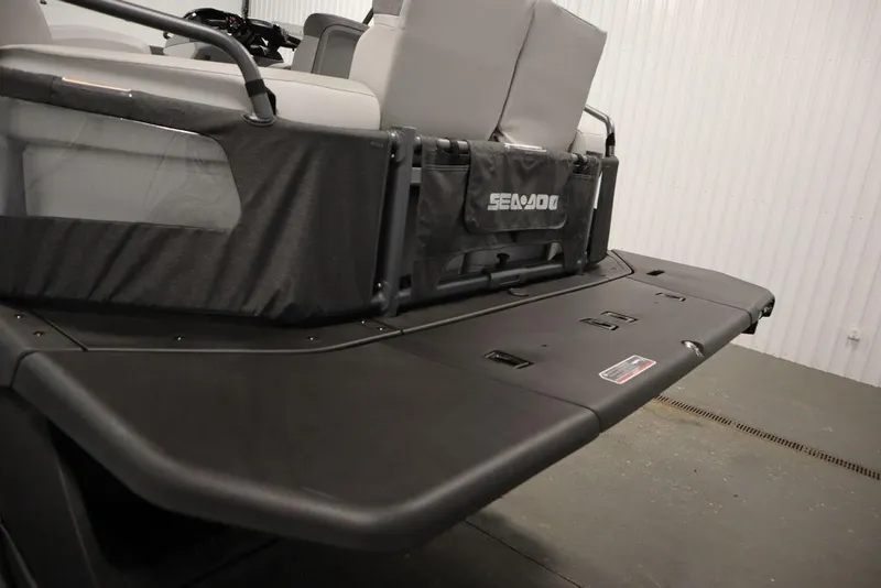 Slide: The Image of 2024 Sea-Doo Switch® 21 Sport/Cruise rear deck, showcasing sleek design and seating. - 43