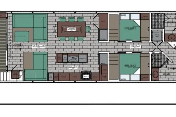 Slide: The Image of Floor plan of Adonia Oasis Share #3, 2025 model, featuring two bedrooms and spacious living areas. - 4