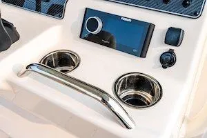 Slide: The Image of 2026 Grady-White Canyon 271 boat interior with seating and storage compartments. - 12