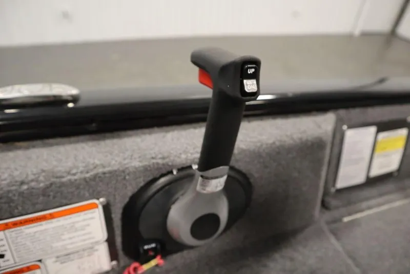 Slide: The Image of 2023 Tracker Pro Guide V-16 WT boat throttle control lever, close-up view. - 24