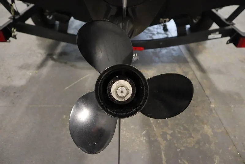 Slide: The Image of 2023 Tracker Pro Guide V-16 WT boat propeller, close-up view. - 53