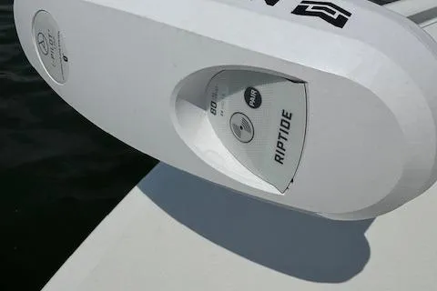 Slide: The Image of 2024 Beavertail Skiffs Vengeance boat with Riptide motor detail. - 24