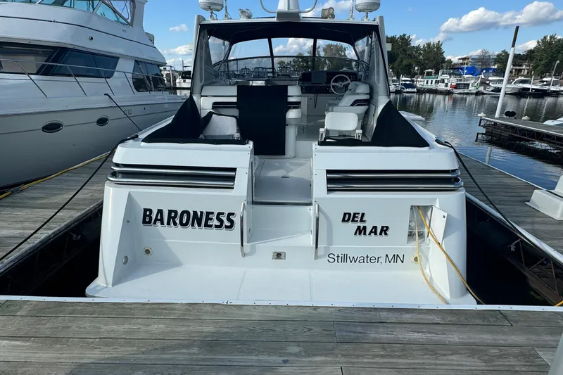 Slide: The Image of 1991 Baron 43-E yacht "Baroness" docked in Stillwater, MN marina. - 42