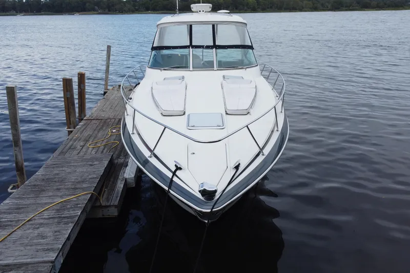 Slide: The Image of 2017 Formula 37 Performance Cruiser on calm water, side view. - 10