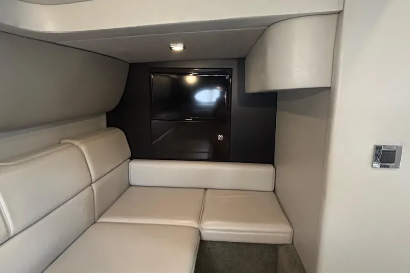 Slide: The Image of Interior of 2017 Formula 37 Performance Cruiser with beige seating and wall-mounted TV. - 46