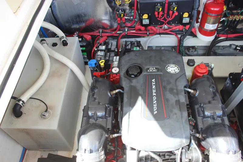 Slide: The Image of Engine compartment of 2014 Regal 32 Express with Volvo Penta V8 engine. - 8