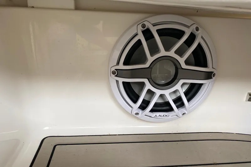 Slide: The Image of Speaker system on 2008 Rinker 350 Express Cruiser boat interior. - 22