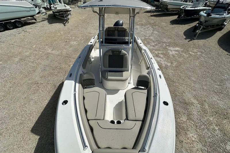 Slide: The Image of 2026 Key West 219 FS boat with spacious seating and sleek design. - 13