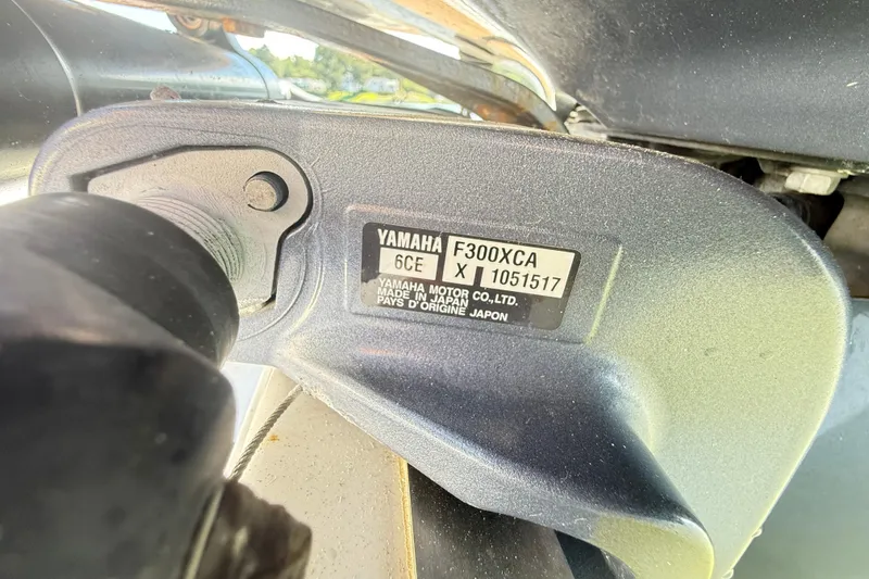 Slide: The Image of Yamaha F300XCA engine on 2019 Regal 26 OBX boat, close-up view. - 17