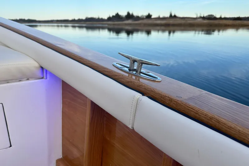 Slide: The Image of Luxury DORRIEN YACHTS 160T 1/1, 2025 model, with sleek wooden railing detail. - 10