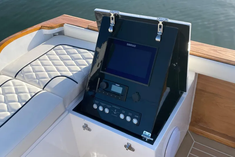 Slide: The Image of Luxurious 2025 DORRIEN YACHTS 160T cockpit with advanced navigation system and plush seating. - 11