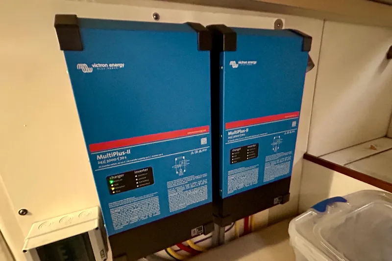 Slide: The Image of Victron Energy MultiPlus-II chargers on 2000 Pacific Mariner 65 Motoryacht. - 73