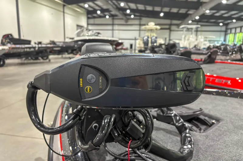 Slide: The Image of Close-up of Skeeter ZXR19 boat component in a showroom, 2026 model. - 5