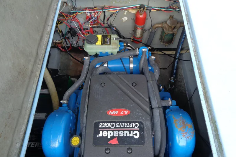 Slide: The Image of Engine compartment of a 1976 Tolly sedan with Crusader Captain's Choice engine. - 17