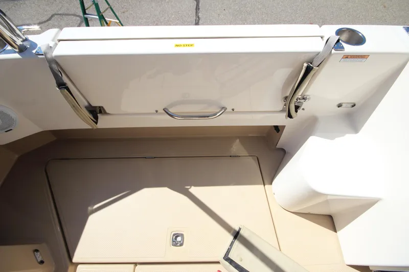 Slide: The Image of 2020 Ranger Tugs R-31 Command Bridge LE boat deck with storage compartment. - 20