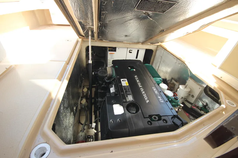 Slide: The Image of Engine compartment of 2020 Ranger Tugs R-31 Command Bridge LE with Volvo Penta engine. - 28