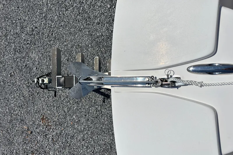 Slide: The Image of Top view of 2022 Twin Vee 240 GFX CC boat anchor and bow details. - 27