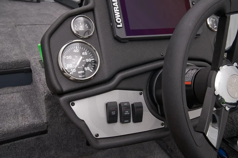Slide: The Image of Manufacturer Provided Image: Dashboard of 2025 Ranger RT178 boat with gauges and controls. - 45