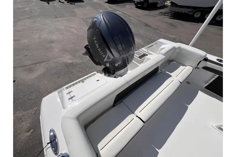 Slide: The Image of 2026 Tidewater 220 LXF boat with Yamaha outboard engine, featuring spacious seating. - 5